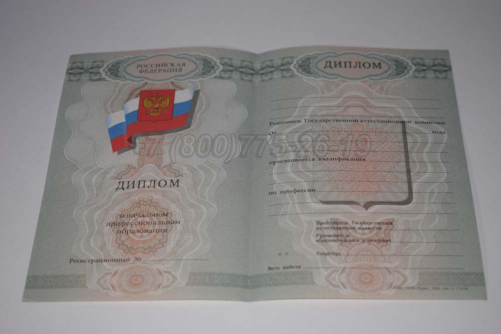 Бланк диплома ПТУ Гознак 2007-2010 год выпуска г.Красноярск